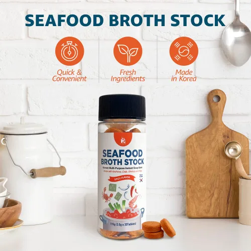 Vista 2 de KD Home - Caldo de mariscos coreano, base de sopa instantánea multiusos hecha con sabor picante de anchoa, cangrejo, camarones y algas, 4.06 oz