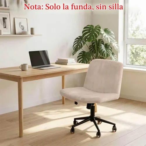 Vista 2 de NICEEC Funda para silla cruzada sin brazos, para oficina, dormitorio, escritorio, tocador, computadora, respaldo medio, asiento ancho sin protector