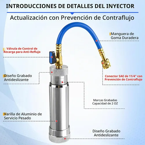 Vista 3 de Inyector de tinte de CA 1234YF con válvula de bola de cierre