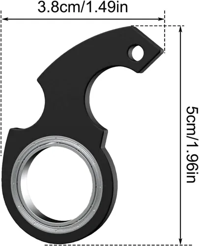 Vista 6 de Karambit - Llavero giratorio para ansiedad, llavero giratorio para ansiedad, llavero novedoso, llavero portátil (negro)