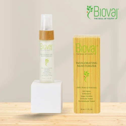 Vista 2 de BIOVAJ Hidratante antienvejecimiento, hidratante facial natural, cuidado de la piel vegano, base de maquillaje, cuidado de la piel natural, súper