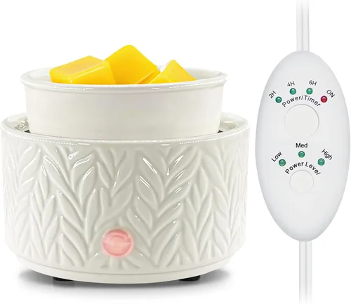 Vista 17 de EQUSUPRO Calentador de cera para derretir cera perfumada 3 en 1, calentador eléctrico de cera de cerámica, quemador, derretidor de cera de fragancia
