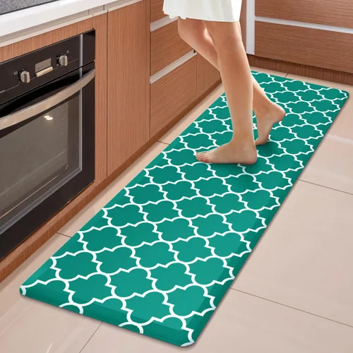 Vista 76 de WISELIFE Tapete de cocina acolchado antifatiga, 17.3 x 28 pulgadas, antideslizante, resistente, de PVC, ergonómico, impermeable, cómodo