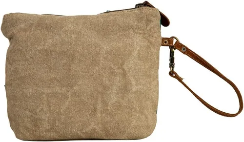 Vista 3 de Bolso de cuero occidental para mujer - Bolso de mano de lona reciclada