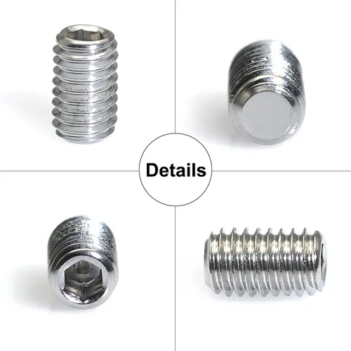 Vista 5 de 24 tipos #2-56 a 3/8-16 SAE 304-acero inoxidable interno Hex Drive Cup-Point Set Tornillos Surtido Kit