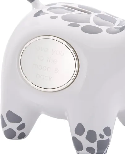 Vista 3 de THINGS REMEMBERED Banco de monedas de cerámica de jirafa grabada para el nuevo bebé (personalización gratuita)