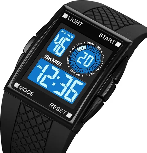 Vista 2 de Gosasa Relojes militares deportivos para hombre con forma de avión digital con luz LED impermeable