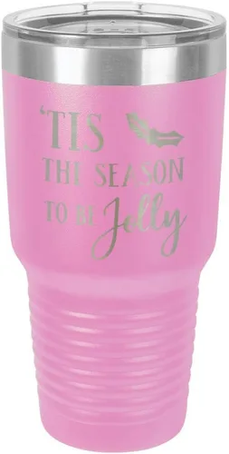 Vista 19 de TIS THE SEASON TO BE JOLLY Engraved - Vaso de acero con revestimiento de polvo grabado con láser, taza de viaje, libre de BPA, con camello polar