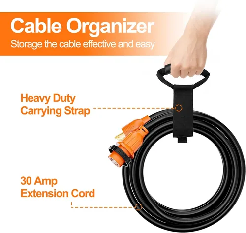 Vista 8 de Kit de cable generador de 30 amperios y 50 pies y caja de entrada preperforada