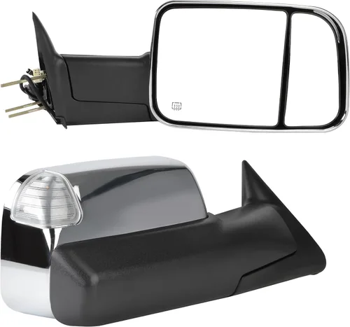 Vista 19 de Espejos de remolque para 1994-1997 para Dodge para Ram 1500 para Ram 2500 para Ram 3500 Modelos, espejos de remolque con espejos laterales