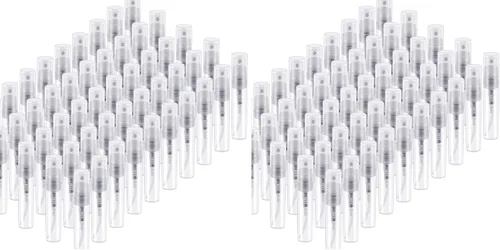 Vista 9 de Thyores Mini botella de espray de 50PCS 0.1 fl oz, atomizador de botella de Contenedor recargable de limpieza adecuado para viajes, aceites