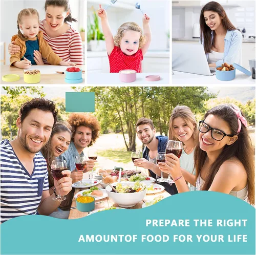 Vista 7 de Finorder Paquete de 6 recipientes de silicona para almacenamiento de alimentos de 3.5 onzas, a prueba de fugas, recipientes pequeños reutilizables