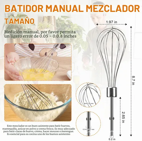 Vista 5 de Accesorios de batidor para batidora de mano compatibles con Hamilton Beach, batidor de repuesto, gancho para masa, varilla para mezclar, piezas