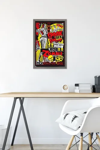 Vista 6 de Rob Zombie - Póster de pared de niñas muertas vivientes, 22.4 pulgadas de largo x 14.7 pulgadas de ancho, versión enmarcada de madera de granero