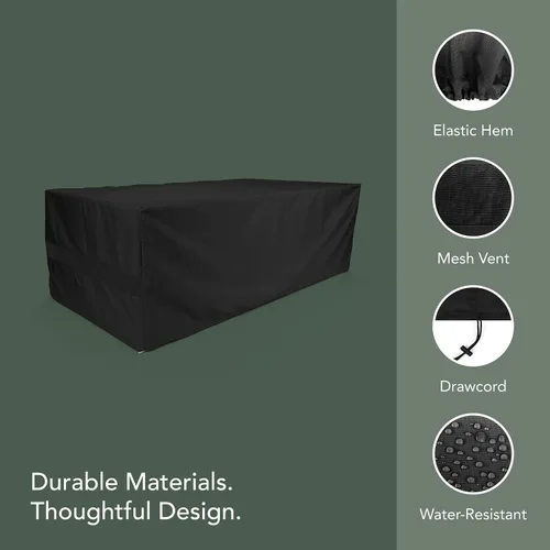 Vista 4 de Covermates Elite - Funda rectangular para mesa de comedor, 50 x 30 x 25 Poliéster negro Elite