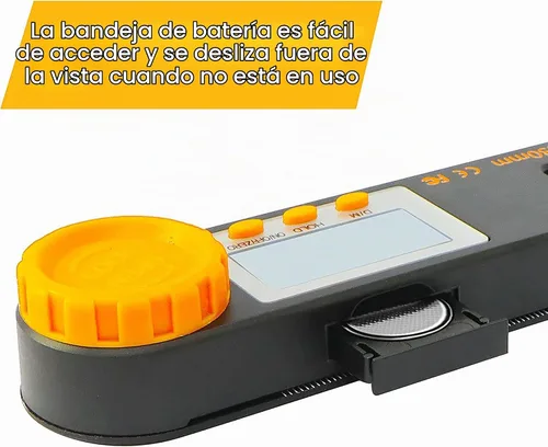 Vista 5 de Rainyb Herramienta de Búsqueda de Ángulo Digital de 7 Pulgadas 0-360 Grados con Transportador Digital LED, Niveles de Burbuja Horizontales