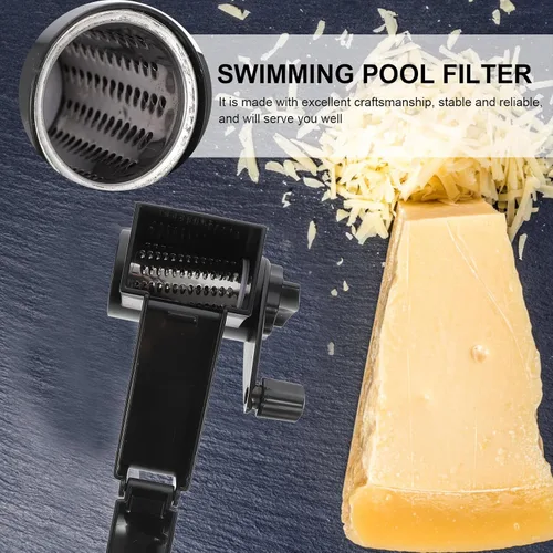 Vista 9 de OSALADI Rotary Cheese Grater Manual Handheld Shredder with Food-grade Stainless Steel Sharp Blades for Hard Cheese Grating Easy to Use Kitchen Tool