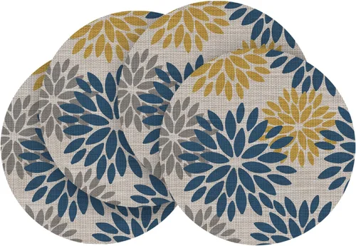 Vista 43 de Artoid Mode - Juego de 4 manteles individuales de vinilo con diseño floral, resistentes al calor, lavables, antideslizantes, de PVC, para decoración