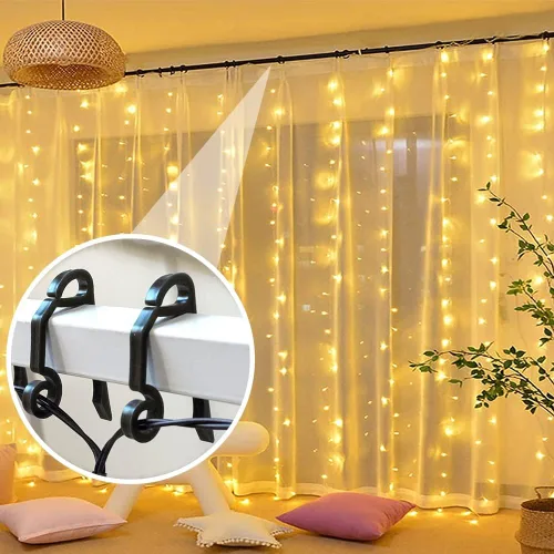 Vista 3 de 120 piezas de ganchos negros pequeños de plástico para canalones - Clips para luces al aire libre resistentes al clima para decoración de Navidad