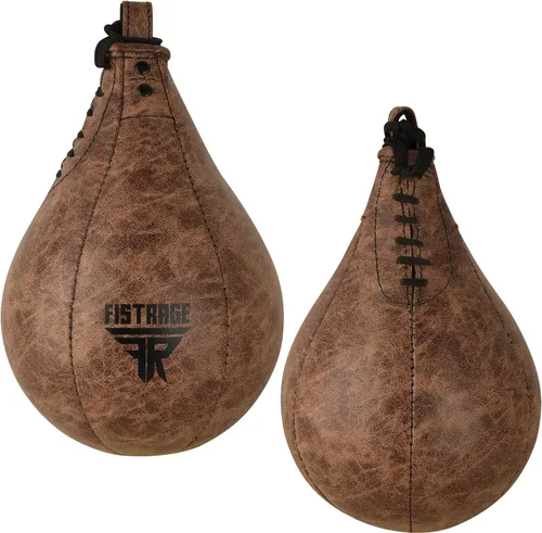 Vista 5 de FISTRAGE Speed Ball Bolsa de boxeo de cuero MMA Muay Thai entrenamiento punzonado Dodge Striking Kit con giro libre entrenamiento Speedball Kicking