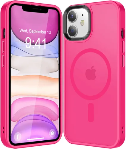 Vista 21 de Fuerte magnético para iPhone 11, compatible con Magsafe, [resistente a caídas de 13 pies] Funda trasera translúcida mate con sensación de piel