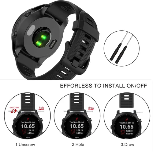 Vista 5 de ISABAKE Correa de reloj para Garmin Forerunner 935/945/955/965/745, pulsera de repuesto de silicona de 0.866 in para Fenix 5 Plus/Fenix 6