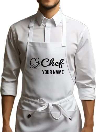 Vista 17 de Delantales personalizados. Delantal de chef ideal para camarera y uso en la cocina Ideal for Waitress, Kitchen Use Rojo