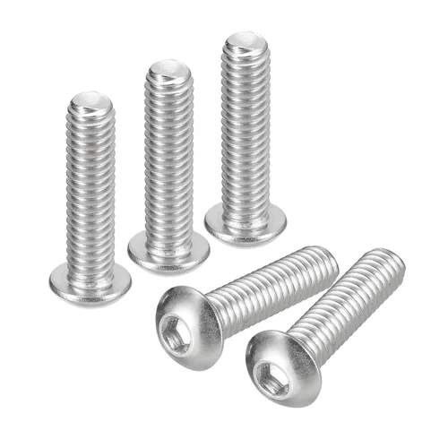 Vista 19 de uxcell Tornillos de cabeza de botón de 1/4-20x1, 25 piezas de tornillos hexagonales de acero inoxidable 304, tornillos de rosca completa
