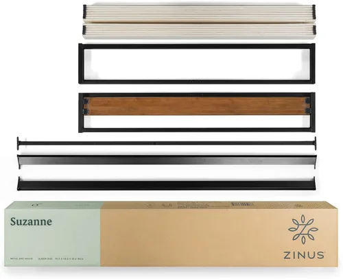 Vista 7 de Zinus Suzanne - Cama de plataforma de 6 pulgadas sin cabecero, Acero Madera Contrachapado, Marrón