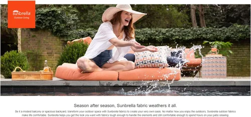 Vista 5 de Sunbrella - Cojín de tela para asientos profundos para patio, 44 x 22 pulgadas, con bisagras (asiento + respaldo) – Reemplazo de cojín para silla