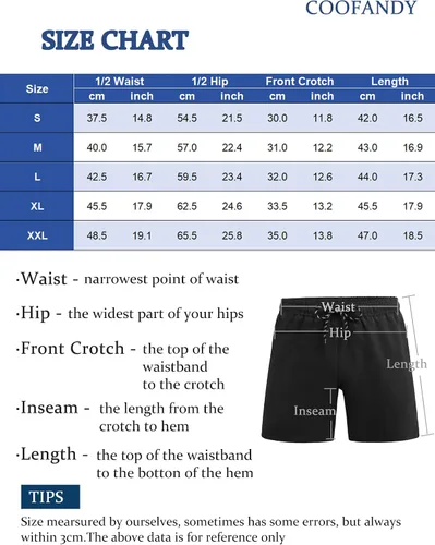 Vista 6 de COOFANDY Men Swim Trunk with Compression Liner 2 in 1 Swimwear Bathing Suit Quick Dry Board Short