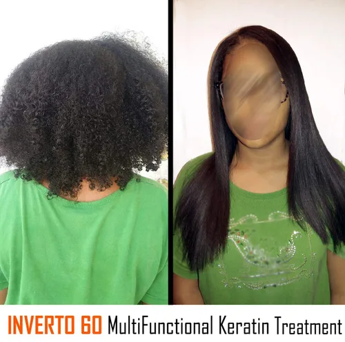 Vista 2 de INVERTO 60 Advanced Gel Complex Brazilian Keratin Hair Blowout Treatment Formaldehyde Free Straightening Smoothing and Repair Damaged Hair Keratin