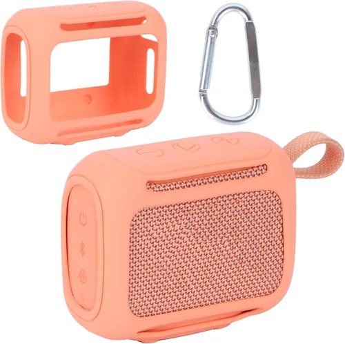Vista 11 de Funda de silicona Lebakort compatible con altavoz portátil JBL GO 4 (Funda negra)