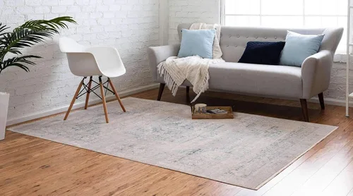 Vista 3 de Unique Loom Noble Collection - Alfombra de área - Victoria (2' 2" x 3' 1" Rectángulo, Gris/Azul)