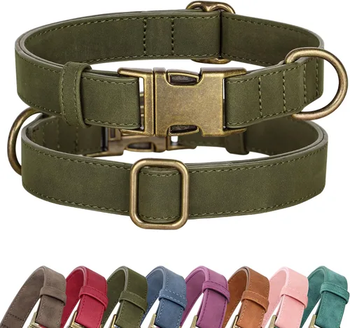 Vista 11 de Didog Collar de perro de piel sintética suave, elegante collar de liberación rápida para perros pequeños, fácil de limpiar, collar ajustable