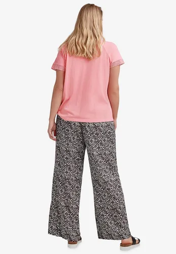 Vista 3 de Ellos Pantalones suaves de pierna ancha para mujer, talla grande, con elástico en la espalda