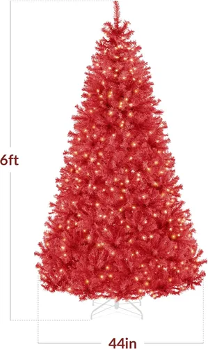 Vista 163 de Best Choice Products Árbol de Navidad azul bebé preiluminado de 6 pies, decoración navideña artificial completa con 947 puntas de rama, 250 luces