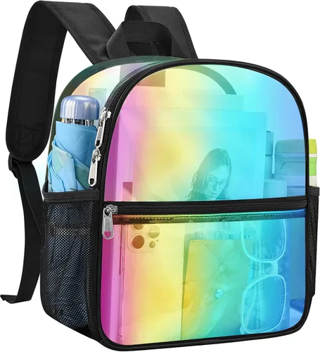 Vista 31 de Mochila transparente USPECLARE aprobada para estadio 12×6×12, Bolso transparente resistente al agua para eventos de estadio, conciertos, trabajo