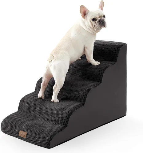 Vista 9 de COZY KISS Escaleras anchas para perros pequeños de 15.7 pulgadas de alto, escalón para mascotas para cachorros, gatos mayores, rampa curva
