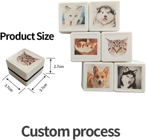 Vista 3 de Sellos personalizados para retratos de mascotas, sellos personalizados con nombre con foto, para gatos y perros, recuerdos, sellos personalizados
