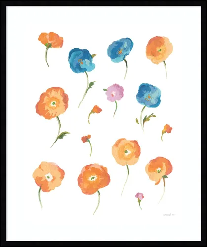 Vista 17 de Amanti Art Framed Wall Art Print 24x20 Retro Flowers II by Danhui Nai, Flowers Wall Art, Modern Contemporary Decor, Small Poster Painting Artwork