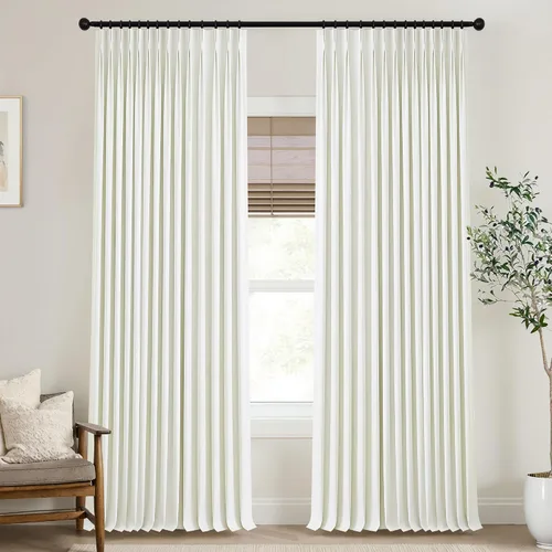 Vista 22 de Mrs.Naturall Cortinas de cocina beige de 42 x 45 pulgadas de largo para cortinas opacas pequeñas