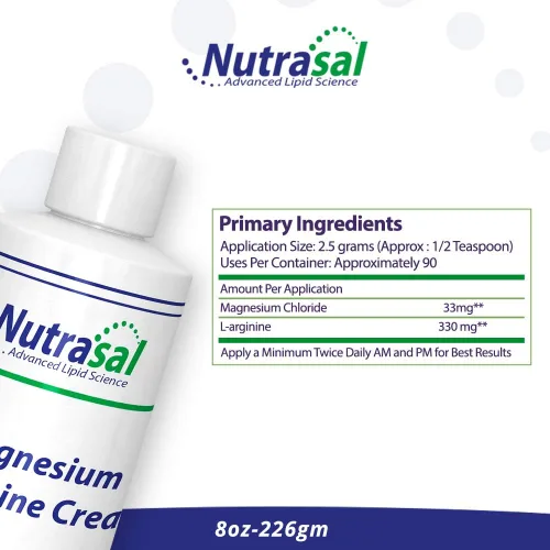 Vista 2 de Nutrasal Magnesio L-Arginina Crema - 8oz