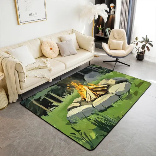 Vista 47 de jejeloiu Alfombra para sala de estar de animales de la selva para niños, 3 x 5, alfombra de área de tigre para niños, niñas, adolescentes