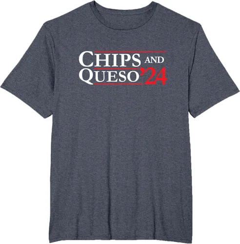 Vista 6 de Novedad 2024 Campaña electoral '24 Chips and Queso T-Shirt, Azul / Patchwork, S Azul Marino