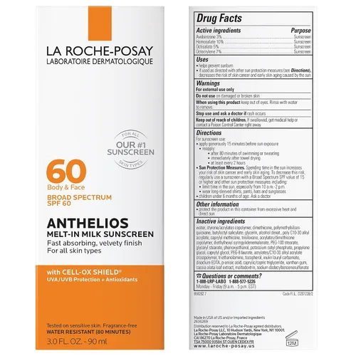 Vista 6 de La Roche-Posay Anthelios Melt-In Milk Protector solar SPF 60, protector solar para cuerpo y cara, amplio espectro SPF + antioxidantes, sin aceite