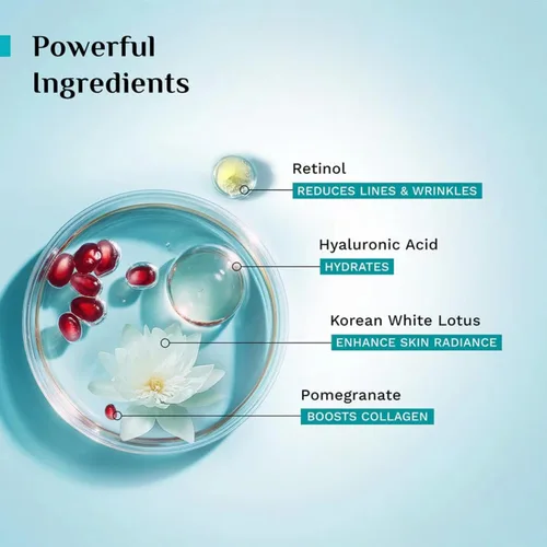 Vista 4 de Pilgrim - Suero de retinol al 0.5% con 1% de ácido hialurónico Suero facial antienvejecimiento Reduce líneas finas y arrugas Levanta