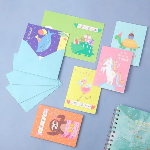 Vista 5 de Mr. Pen - Tarjetas de feliz cumpleaños para niños, 3.75 x 5.2 pulgadas, paquete de 48 con sobres, 6 diseños de animales coloridos, tarjeta