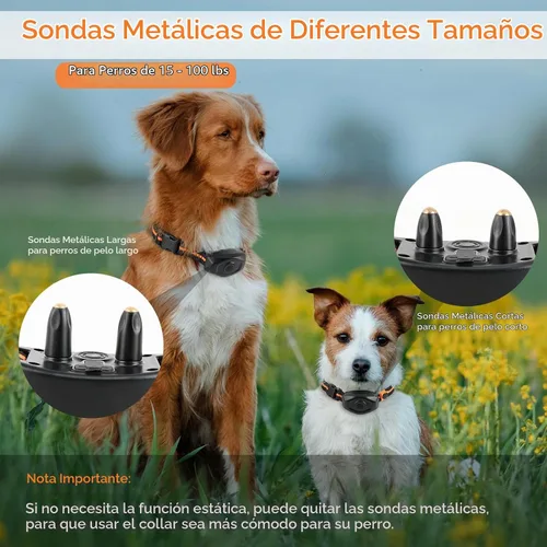 Vista 3 de Collar de entrenamiento para perros, collar de choque para perros IPX7 impermeable con control remoto de alcance de 1300 pies, 3 modos de Naranja