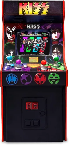 Vista 2 de The Bradford Exchange KISS - Escultura arcade, miniatura iluminada con arte retro, 6 x 3 x 3.5 pulgadas, reproduce música